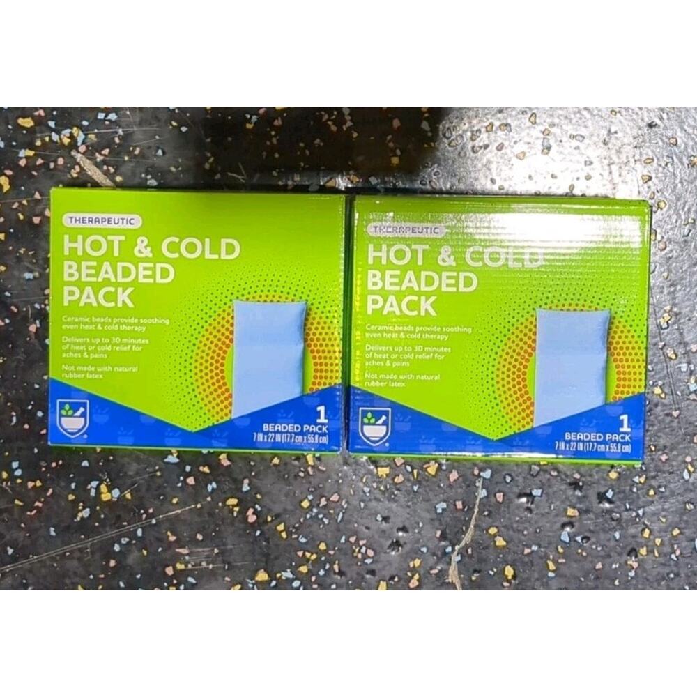 2 Packs Rite Aid Hot and Cold Reusable Beaded‎ Compress Pack 7 X 22 Inches
